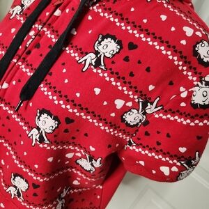 Vintage Betty Boop Brand Authentic Red Hearts Zip Hoodie Size XXL Junior 19